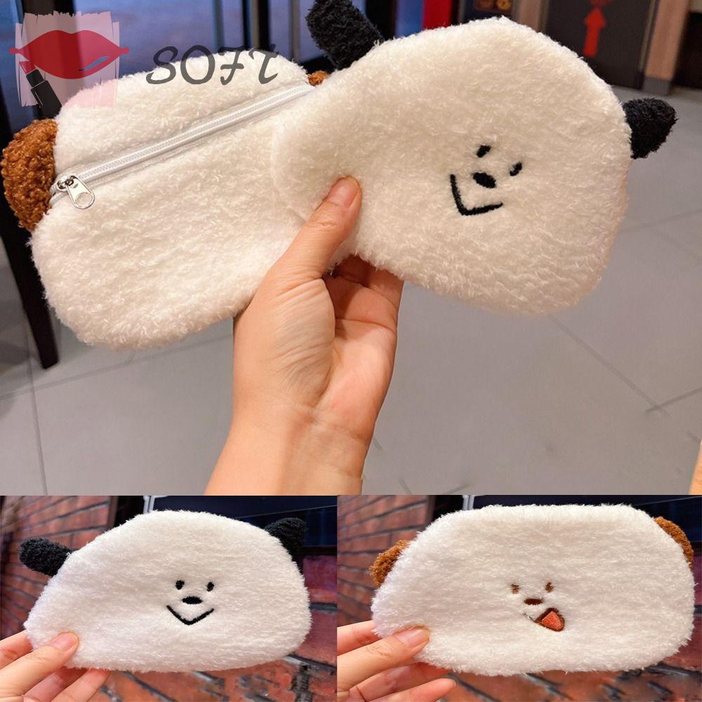 SOFTNESS Túi Đựng Điện Thoại / Tai Nghe / Thẻ / Tiền Xu Hình Chú Cún Dễ Thương Cho Nữ