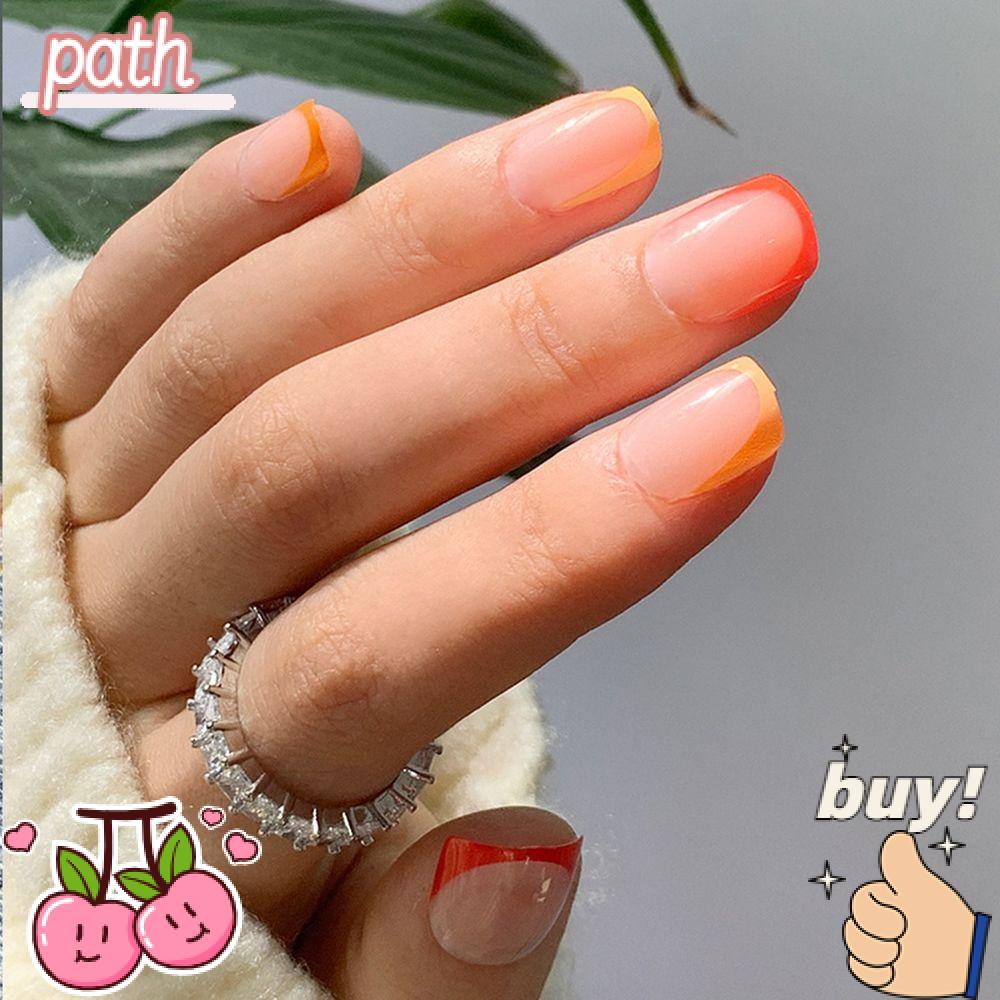 PATH Hộp 24 Móng Tay Giả Che Phủ Toàn Diện Đầu Vuông