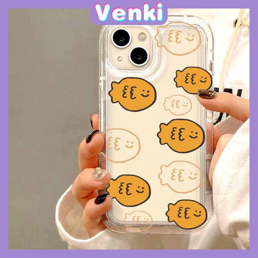 VENKI - Cho iPhone 11 Ốp Lưng TPU Mềm Trong Suốt Túi Khí Chống Sốc Bảo Vệ Camera Mèo Cá Vàng Dễ Thương Tương Thích Với iPhone 14 13 Pro Max iPhone 12 Pro Max XR XS 7Plus 8Plus