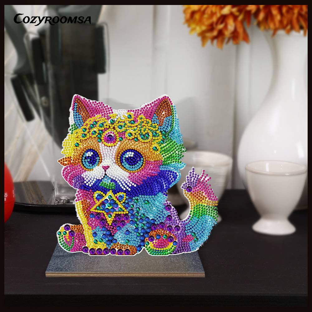 Tranh Đính Đá Thủ Công Tự Làm Hình Động Vật Trang Trí Nhà Cửa