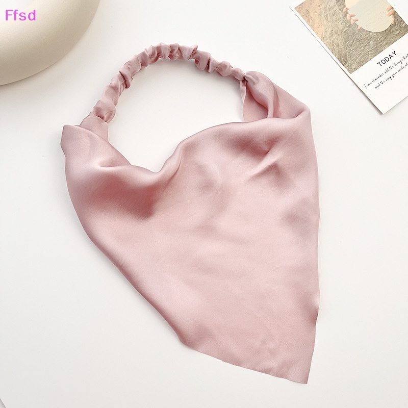 {Ffsd} Khăn Voan Trùm Đầu Bandana Hình Tam Giác Co Giãn Màu Trơn Trang Trí Tóc Thời Trang Mùa Hè Dành Cho Bạn Nữ * Bán Chạy
