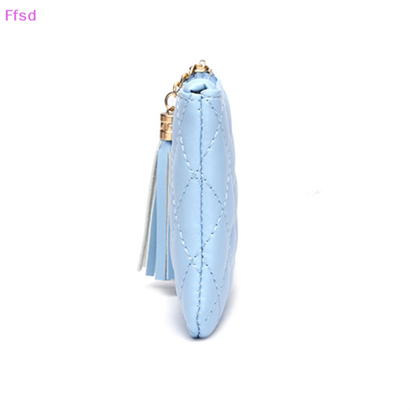 Ví Da PU Ngắn Đựng Tiền Xu / Thẻ Thêu Họa Tiết Tua Rua Có Khóa Kéo Thời Trang Cho Nữ