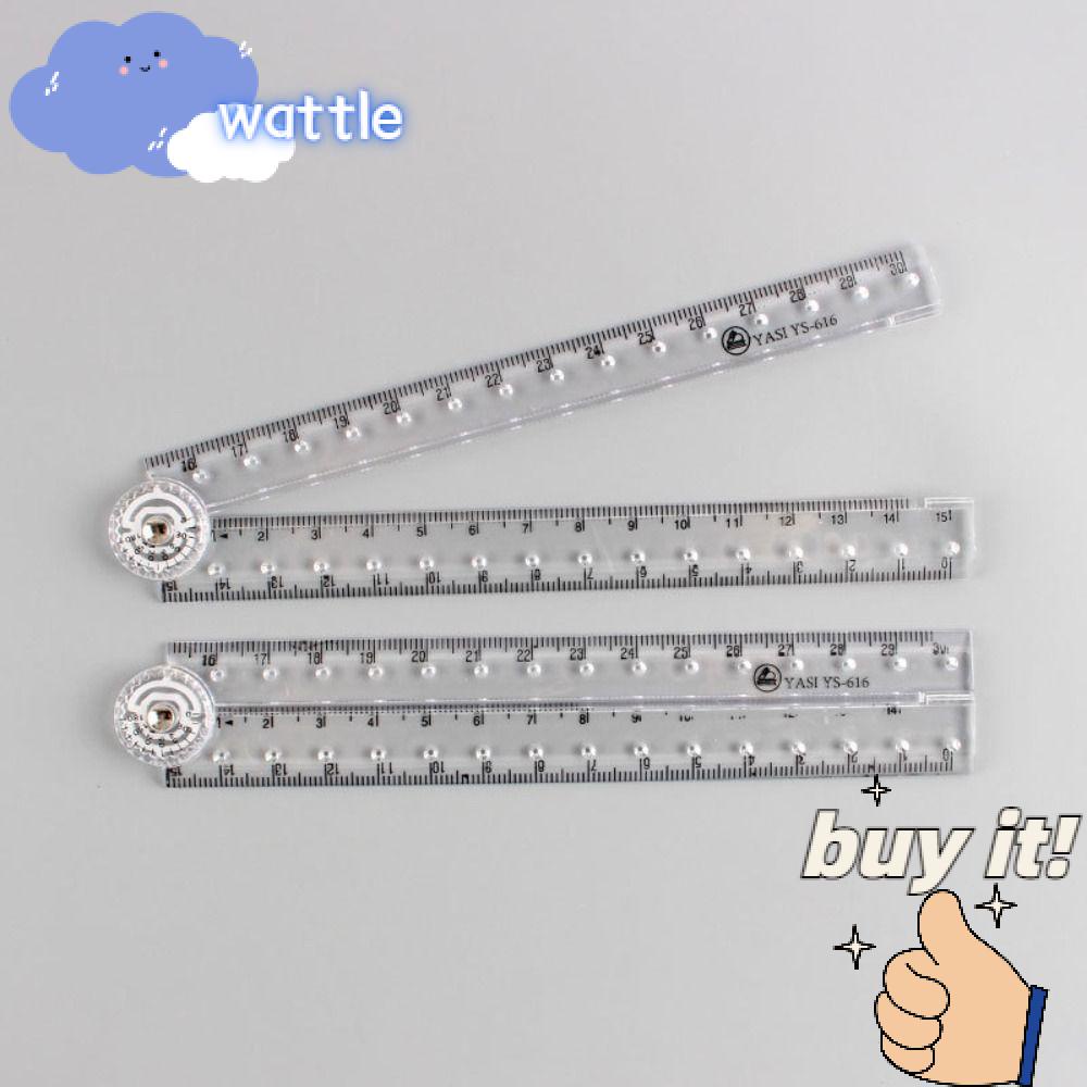 WATTLE Set 5 Thước Kẻ Thẳng Đa Năng Trong Suốt 30cm Có Thể Gấp Gọn Tiện Dụng