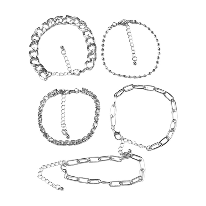 Ygt Set 5 Vòng Tay Đính Đá Đơn Giản Phong Cách Retro