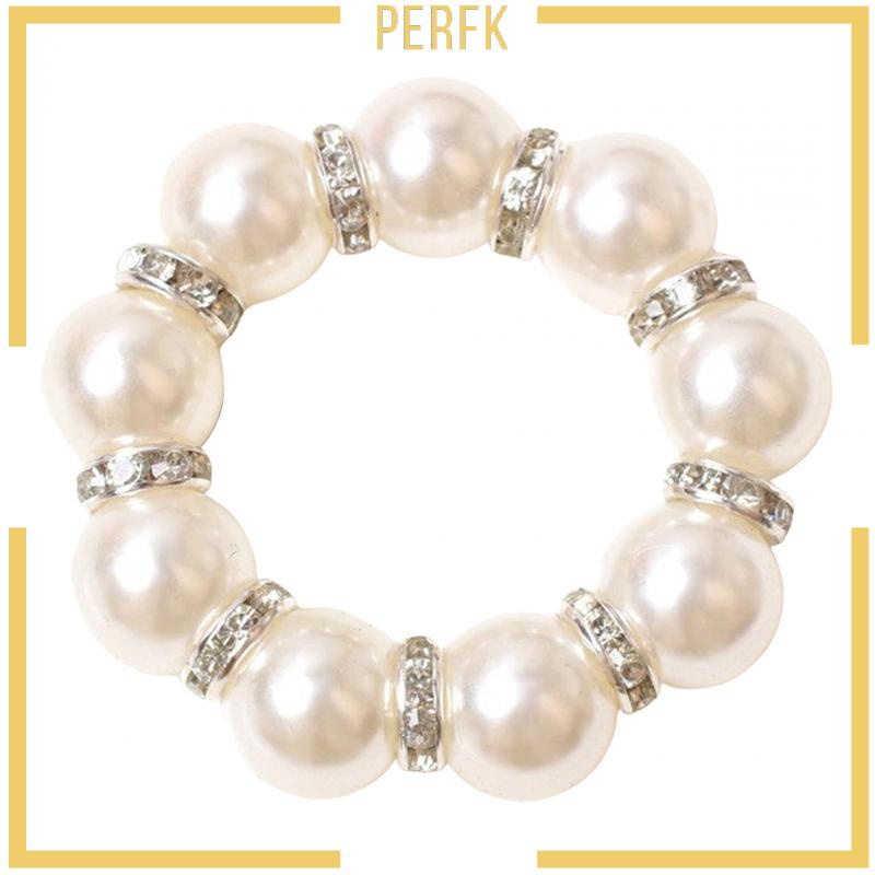 Vòng Giữ Khăn Ăn 4 Hạt Cườm Bằng Vải Có Thể Dùng Làm Giá Đỡ Khăn Ăn