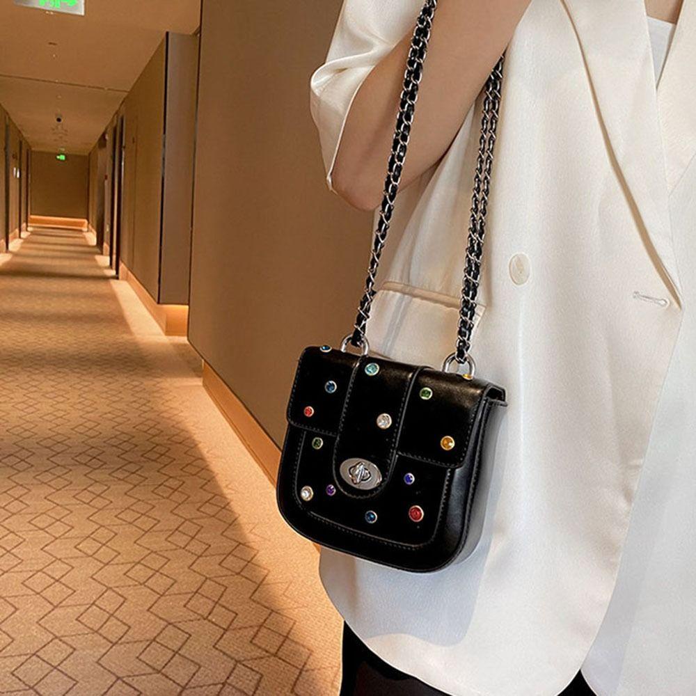 FALLFORBEAUTY Túi Đeo Vai / Kẹp Nách Hình Vuông Bằng Da Pu Nhiều Màu Thời Trang Dễ Phối Đồ Cho Nữ