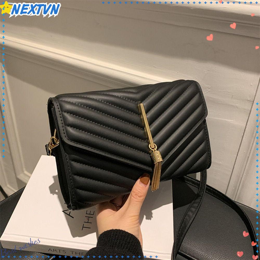 NEXTVN Túi Đeo Chéo Da PU Màu Trơn Thêu Họa Tiết Xinh Xắn Thời Trang Cho Nữ