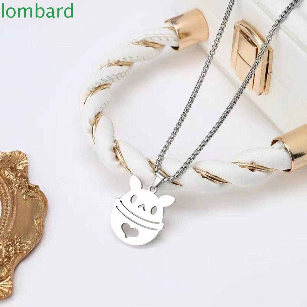 LOMBARD Vòng cổ Chuỗi Xích Mặt Hình Ma Thiết Kế Đơn Giản Cá Tính Cho Nam Genshin Va Chạm