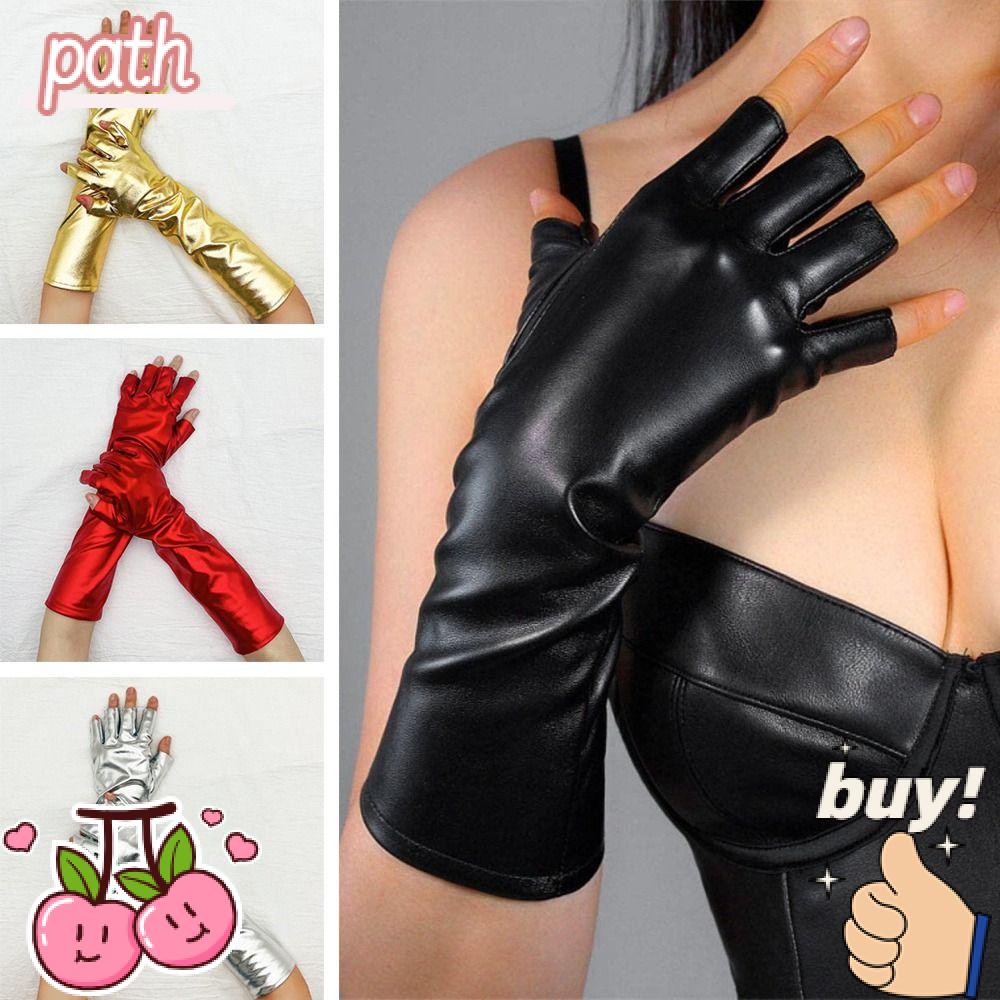 PATH Găng Tay Da Pu Màu Trơn Giữ Ấm Mùa Đông Cho Nữ