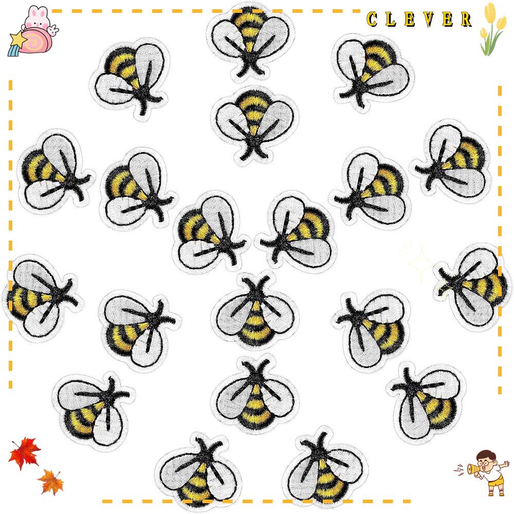 CLEVER Sticker Ủi Thêu Hình Con Ong Bằng Vải Không Dệt