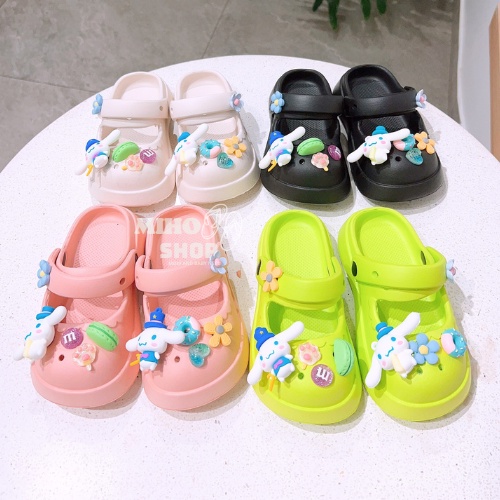 Dép Sục Cho Bé Gắn Charm Cinnamoroll Siêu Đẹp Mềm Êm Chân Dép Quảng Châu Loại 1 Dép Mary Jane