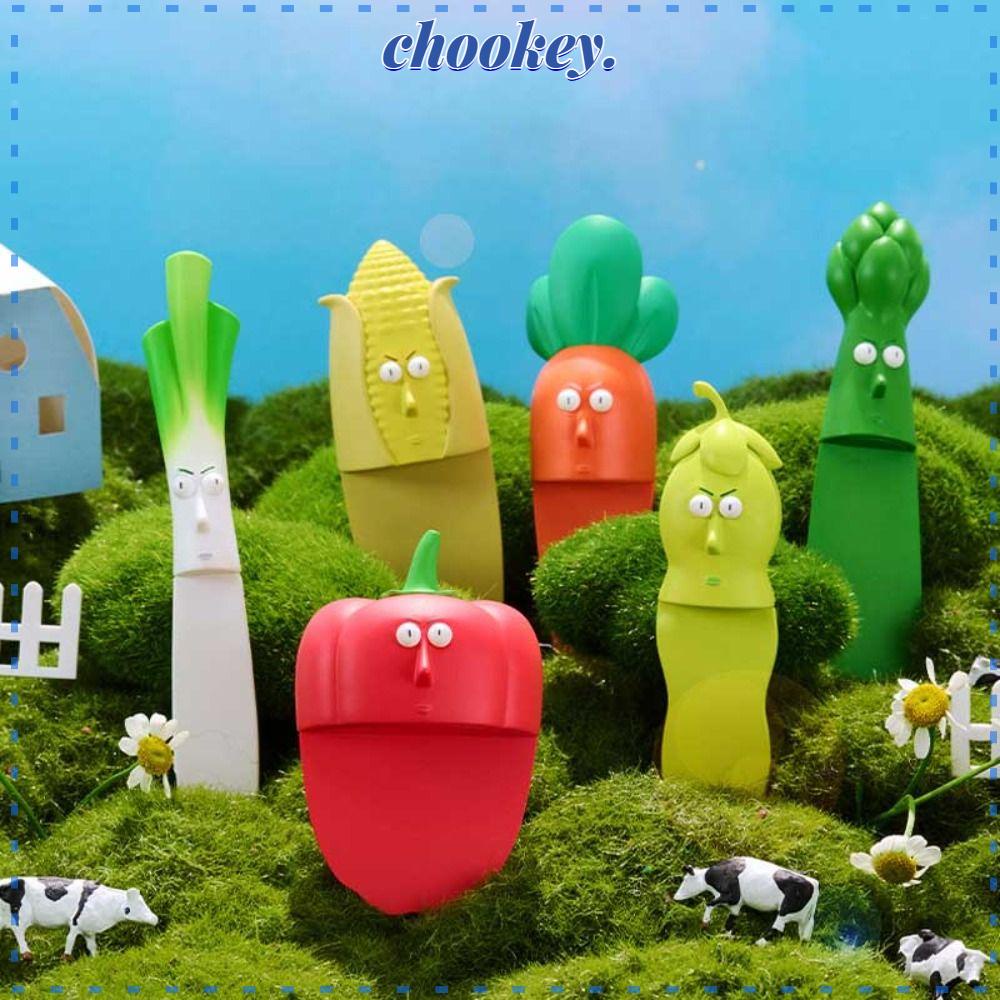 CHOOKEY Thẻ Đánh Dấu Trang Sách 3D Hình Rau Củ Quả Bằng Nhựa PVC