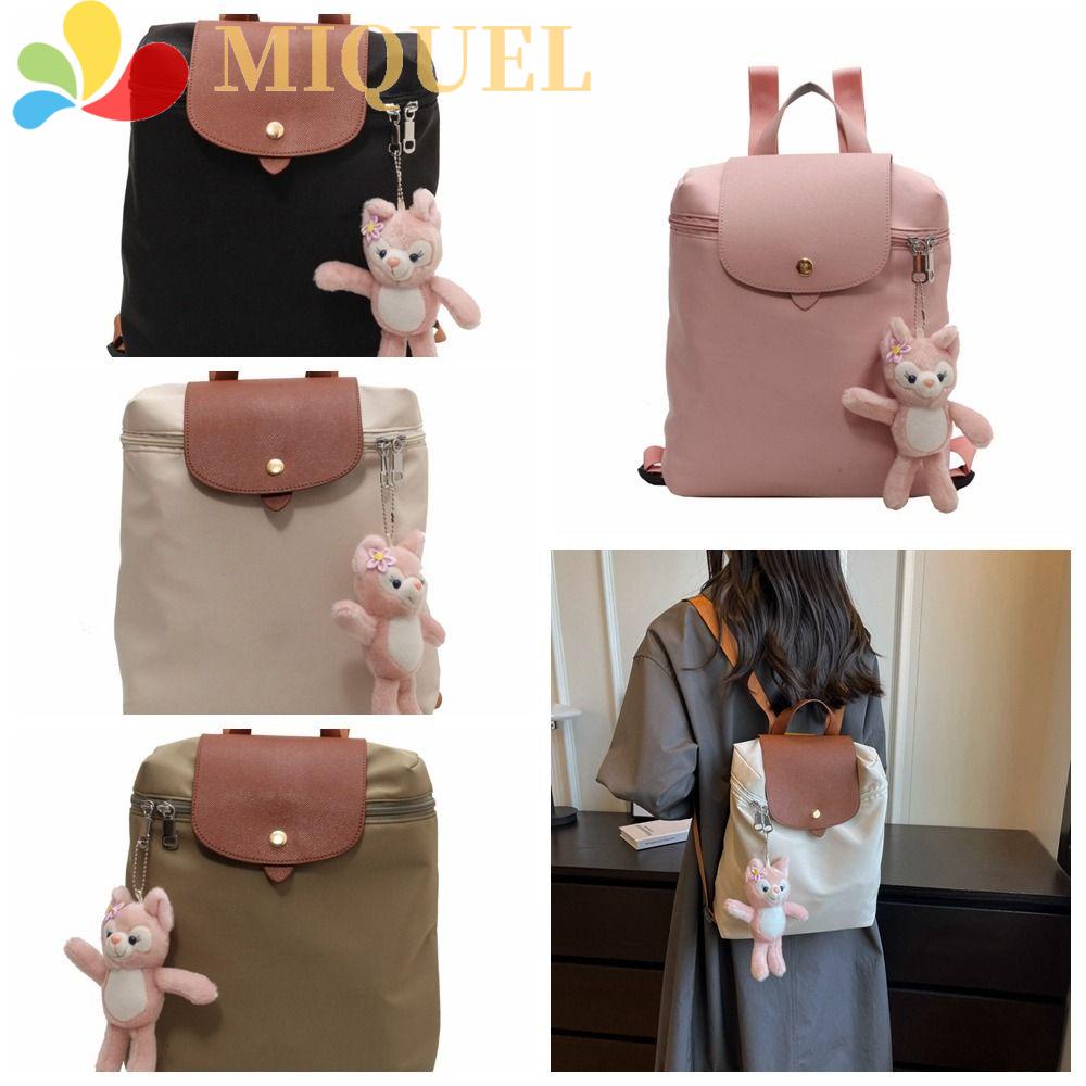 MIQUEL Ba Lô Da Pu Nylon Màu Đen Sức Chứa Lớn Thời Trang Cho Nữ