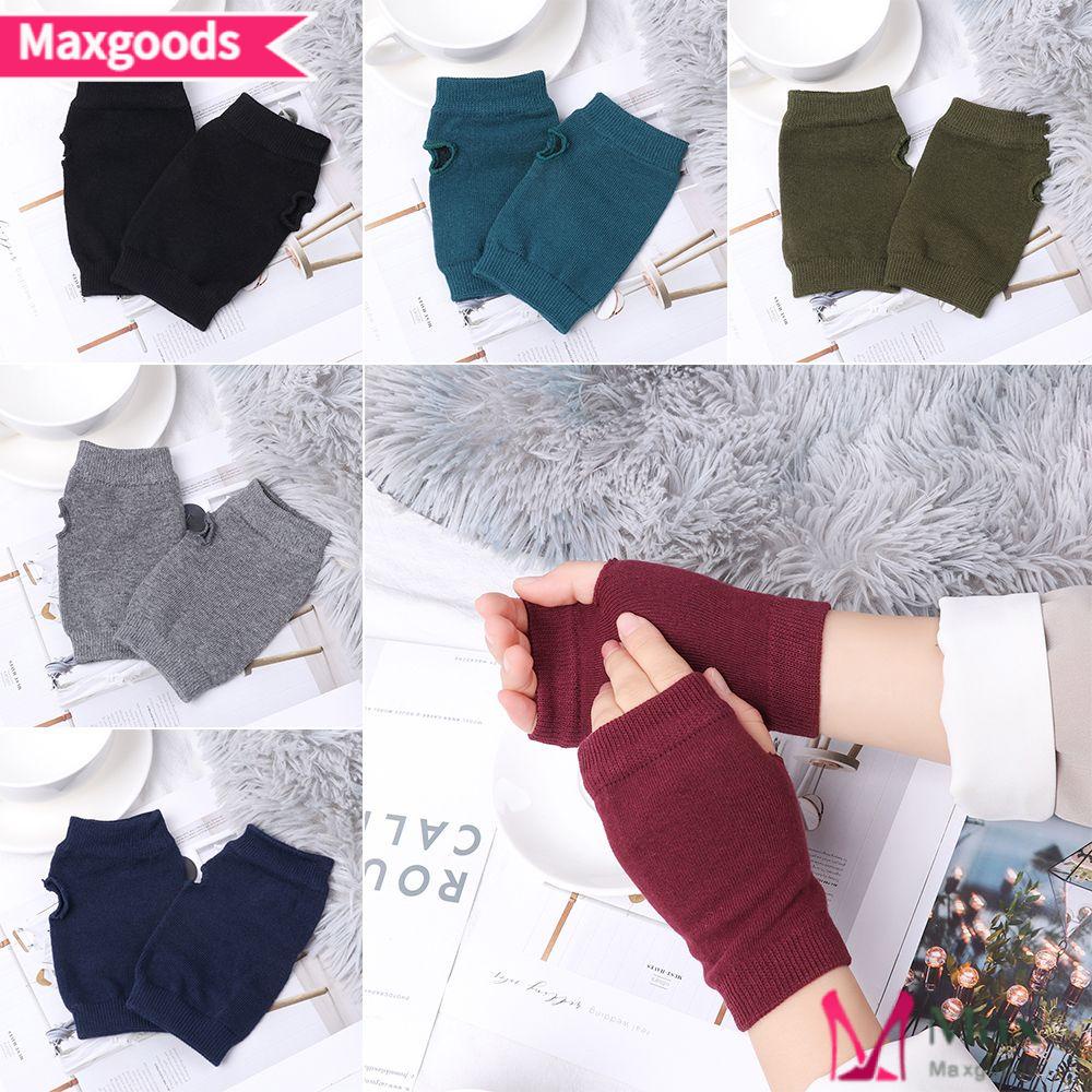 MAXG Găng Tay Len Cừu Hở Ngón Thời Trang Cho Nữ