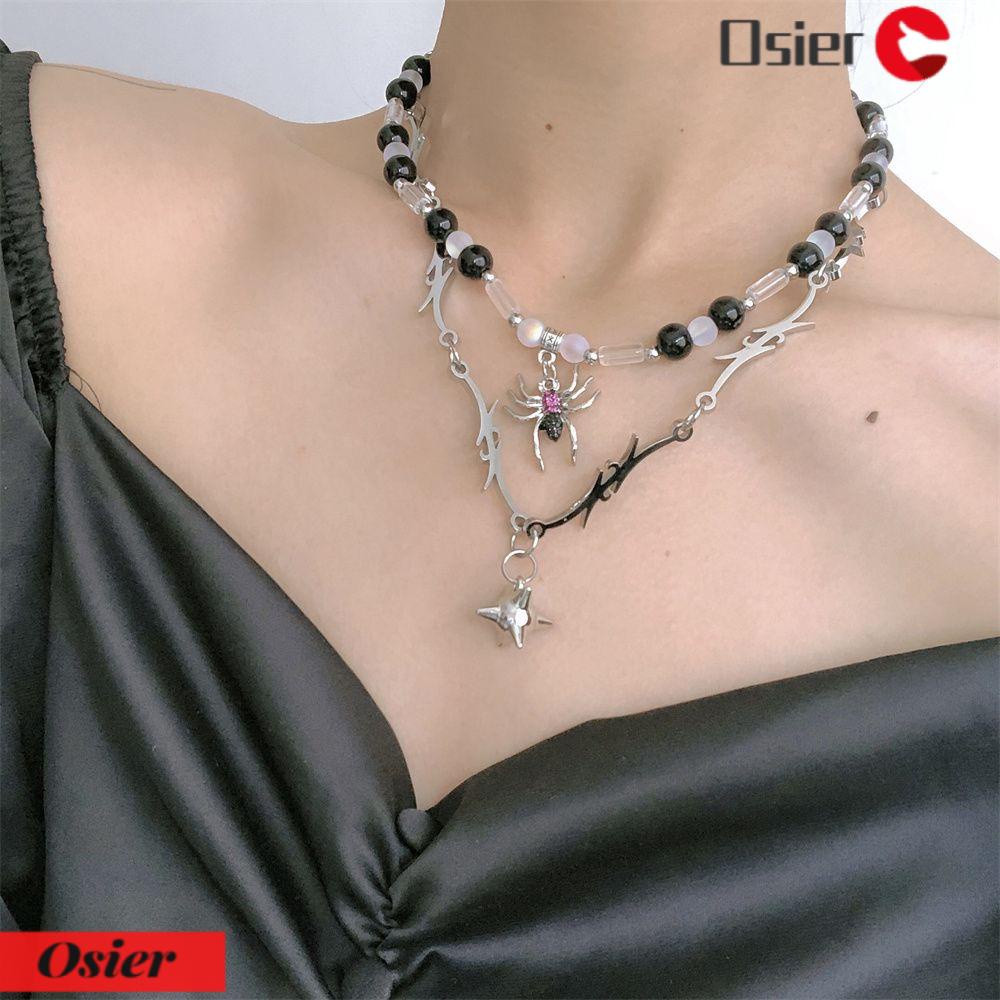 OSIER1 Vòng cổ Mặt Nhện Phong Cách Punk Thời Trang