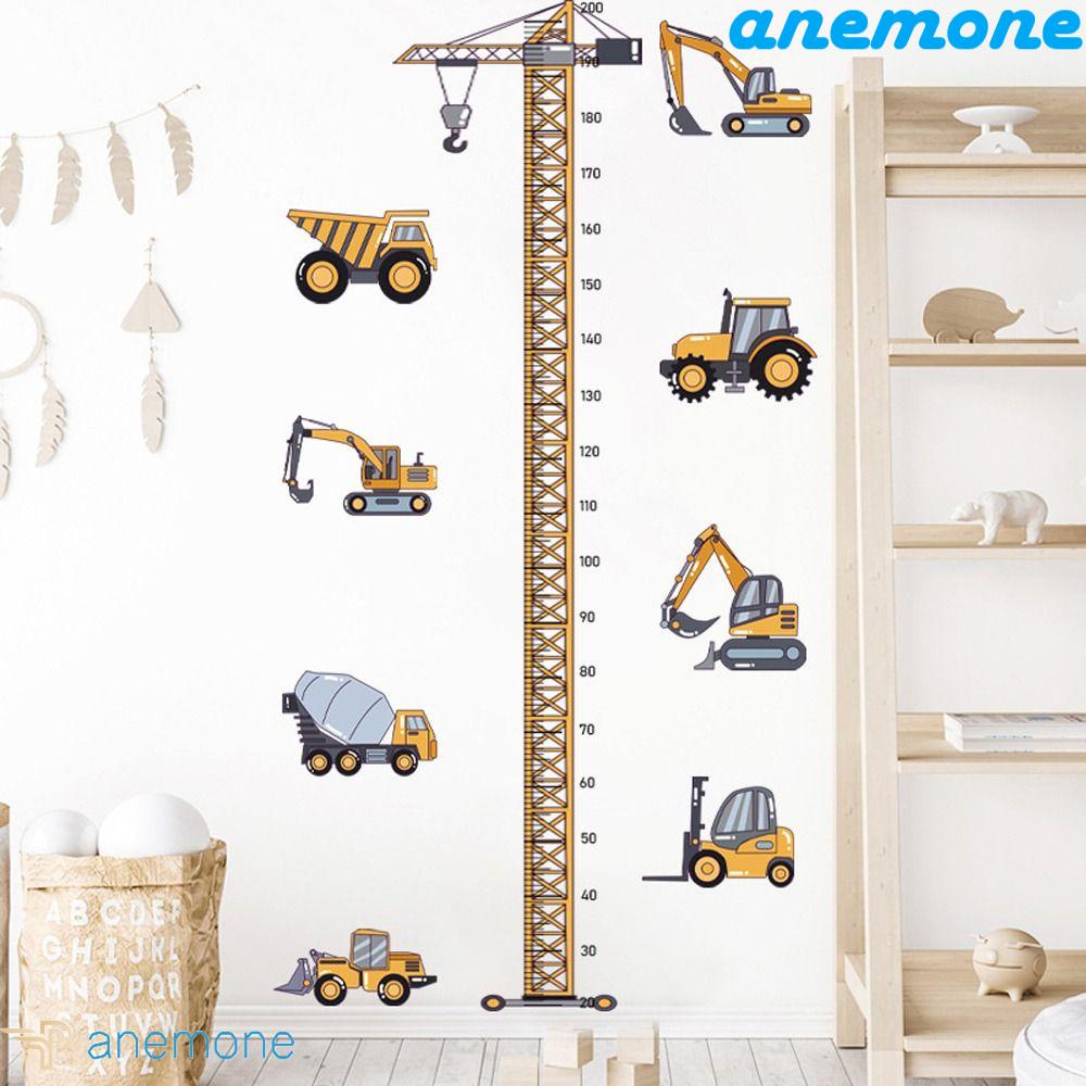 ANEMONE Miếng Dán Tường Đo Chiều Cao Bằng PVC Họa Tiết Hoạt Hình Dễ Thương Trang Trí Phòng Bé