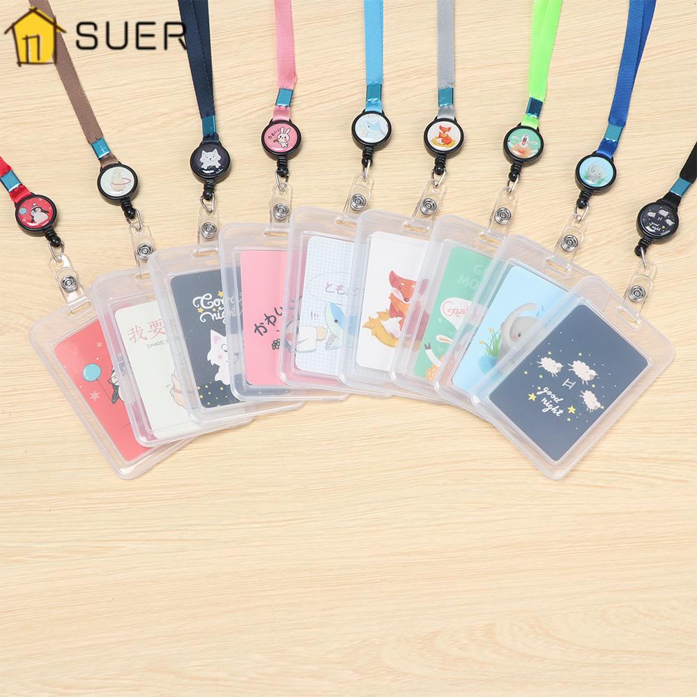 SUENIN Giá Đỡ Thẻ Tên Đa Năng Họa Tiết Hoạt Hình Đáng Yêu Có Thể Thu Gọn