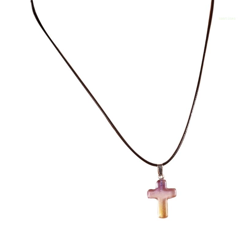 Vòng cổ Mặt Chữ Thập Bằng Nhựa Resin Thời Trang Cho Nữ