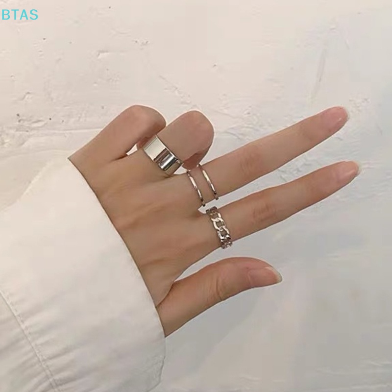 Bộ Nhẫn Hở Bằng Hợp Kim Thời Trang Hàn Quốc Cho Nữ