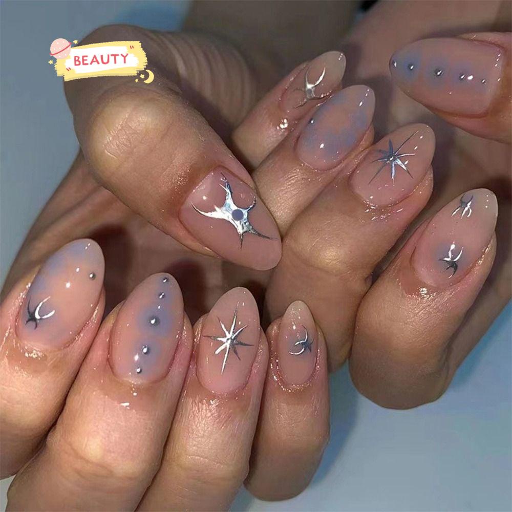 BEAUTY Bộ 24 Móng Tay Giả Che Phủ Toàn Diện Thời Trang Mùa Đông