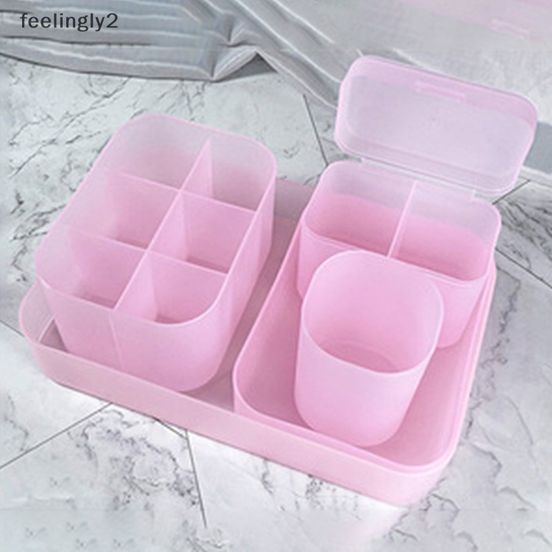 Set 5 Hộp Đựng Cọ Trang Điểm / Son Môi / Dụng Cụ Làm Móng Tại Nhà