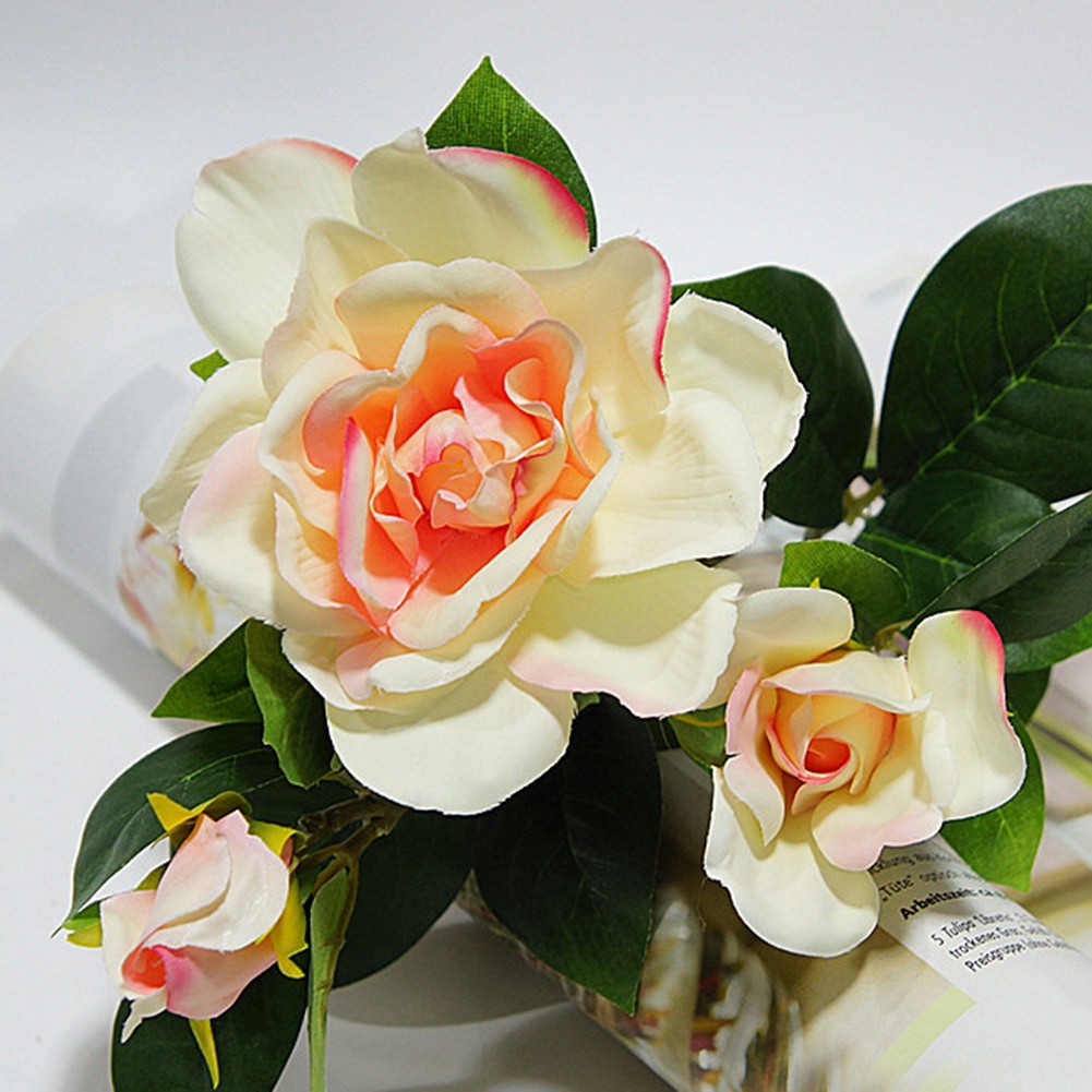 1 Bó Hoa Gồm 3 Đầu Hoa Nhân Tạo Thời Trang Dành Cho Trang Trí Tiệc Cưới / Nhà Cửa