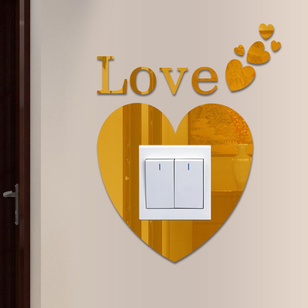 1 Bộ Miếng Dán Công Tắc Bằng Acrylic Tráng Gương Bắt Mắt Sáng Tạo Trang Trí Nhà Cửa