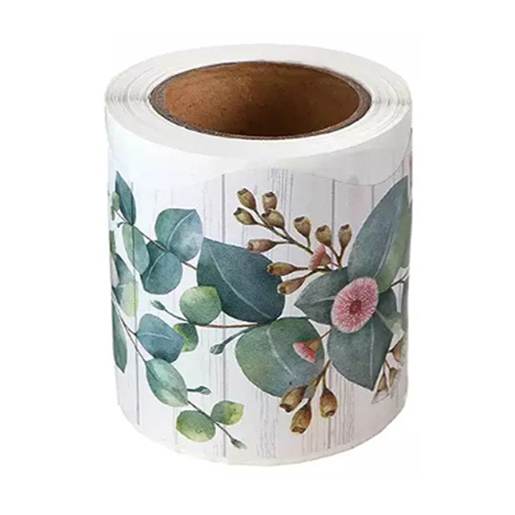 1 Cuộn 5M Sticker Dán Tường Chống Thấm Nước Hình Hoa Lá Bạch Đàn