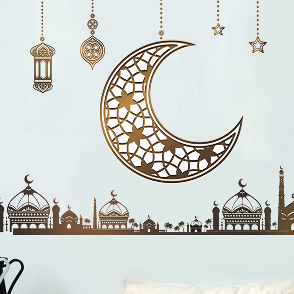 Bộ 2 Miếng Dán Tường Bằng PVC Chống Nước Không Cần Khoan Thân Thiện Với Môi Trường Trang Trí Phòng Ngủ