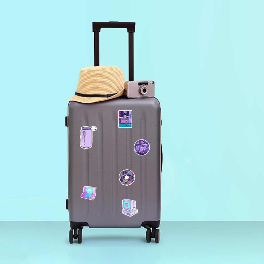 Bộ 50 Miếng Dán PVC Chống Thấm Nước Nhiều Màu Sắc Có Thể Tái Sử Dụng Dùng Trang Trí Ván Trượt