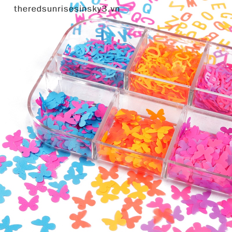 Hộp 12 Ngăn Đựng Hạt Kim Sa 3D Lấp Lánh Trang Trí Móng Tay Nghệ Thuật Thời Trang