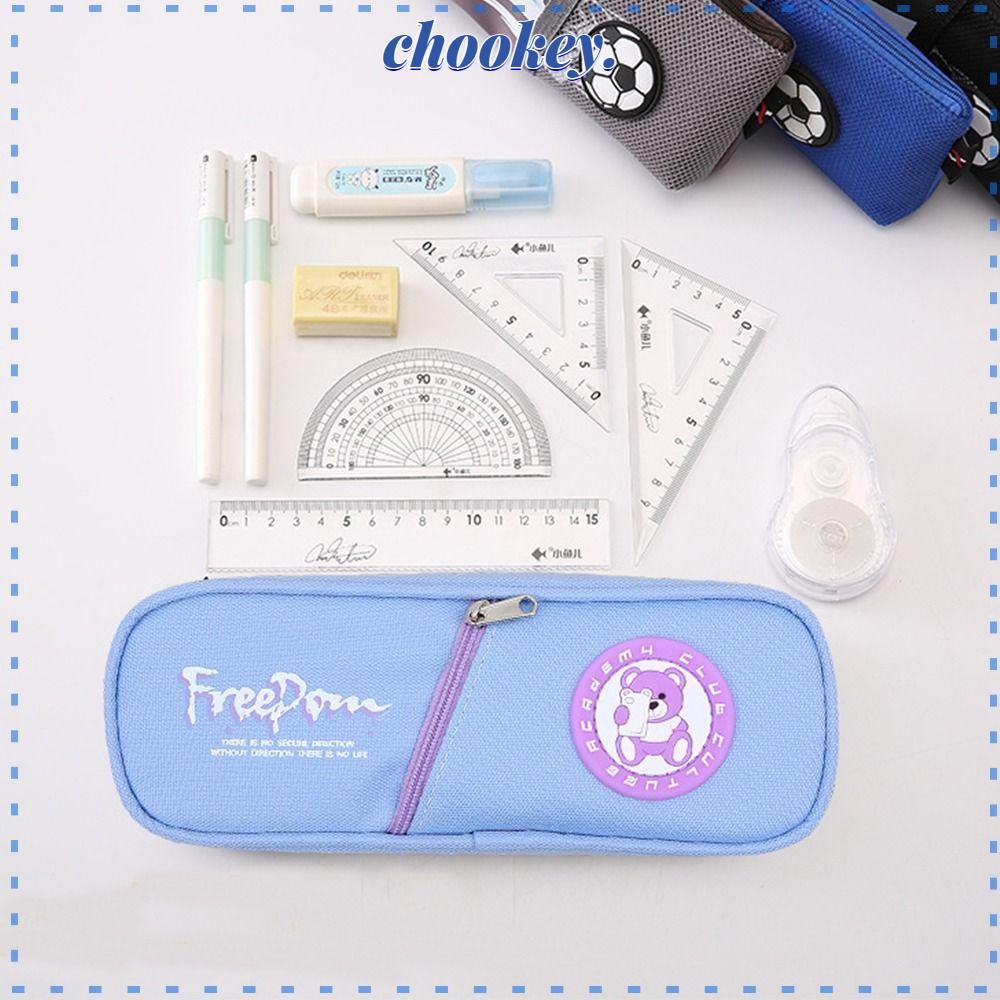 CHOOKEY Túi Đựng Bút Chì In Hoạt Hình Gấu Dễ Thương Cho Học Sinh