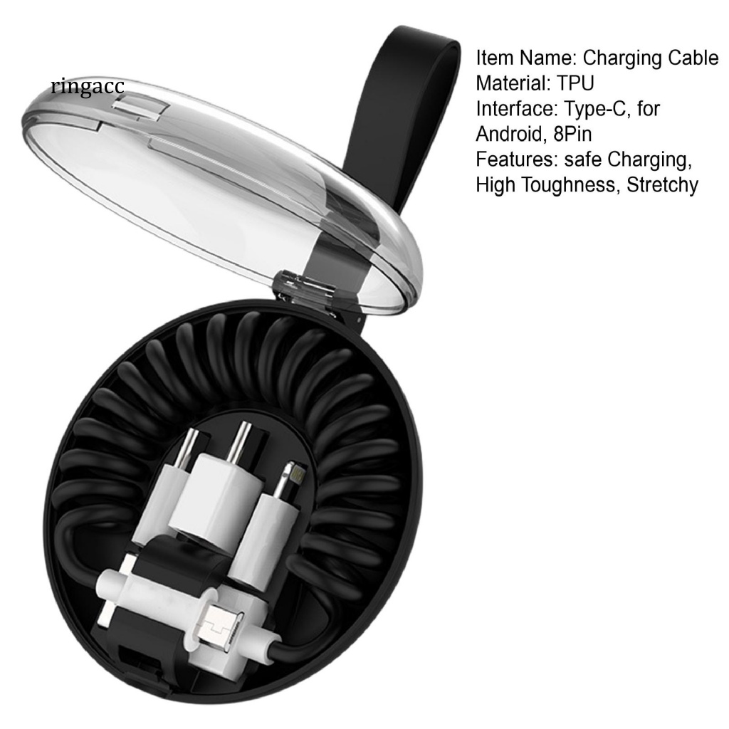 Dây Cáp Sạc Cổng USB 8Pin Type-C 3 Trong 1 Chuyên Dụng Cho Điện Thoại Android