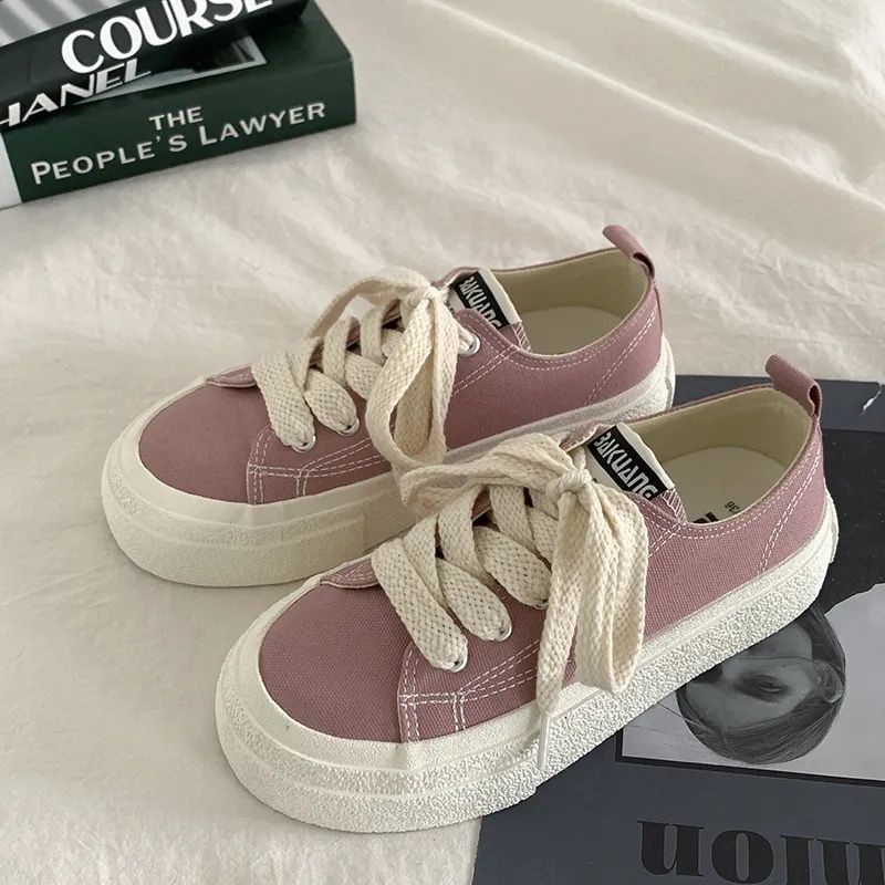Giày Thể Thao Canvas Cổ Thấp Đế Dày Thời Trang Mùa Hè 2023 Mới Cho Nữ