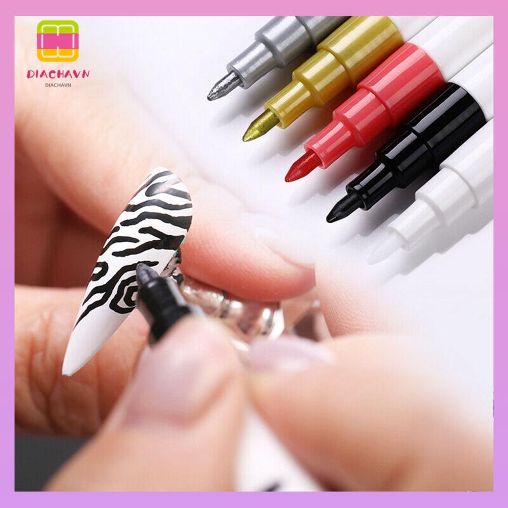 DIACHAVN 1 Bút Vẽ Móng Nghệ Thuật Graffiti 5 Màu