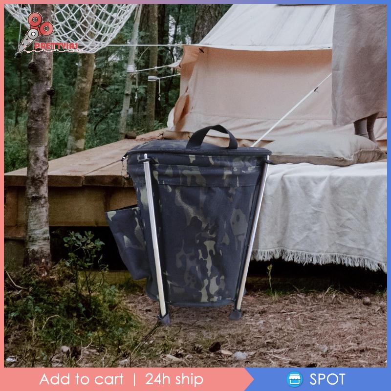 Túi Đựng Rác 20L Có Nắp Khóa Kéo Có Thể Gấp Gọn Tiện Dụng Mang Theo Du Lịch / Cắm Trại