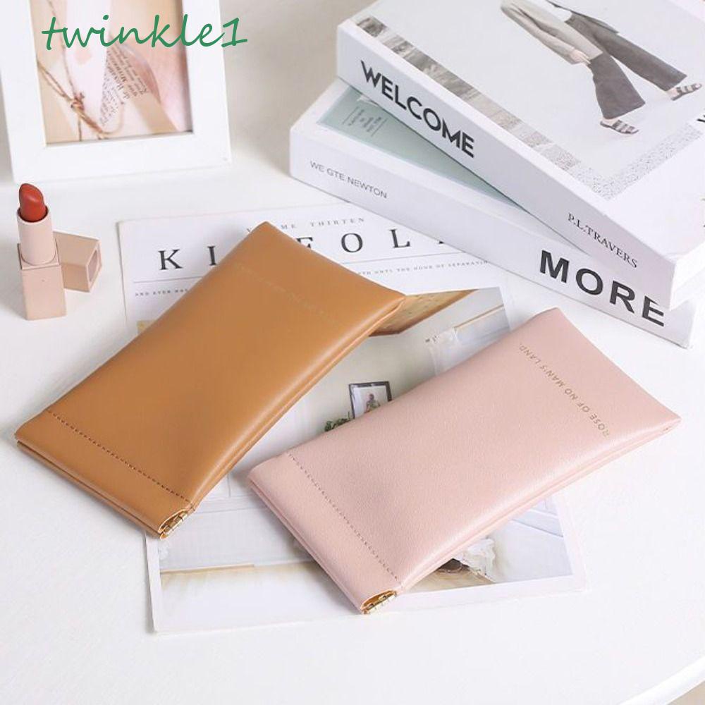TWINKLE Hộp Đựng Mắt Kính Bằng Da PU Đơn Giản Chống Nước Cho Nữ Ốp