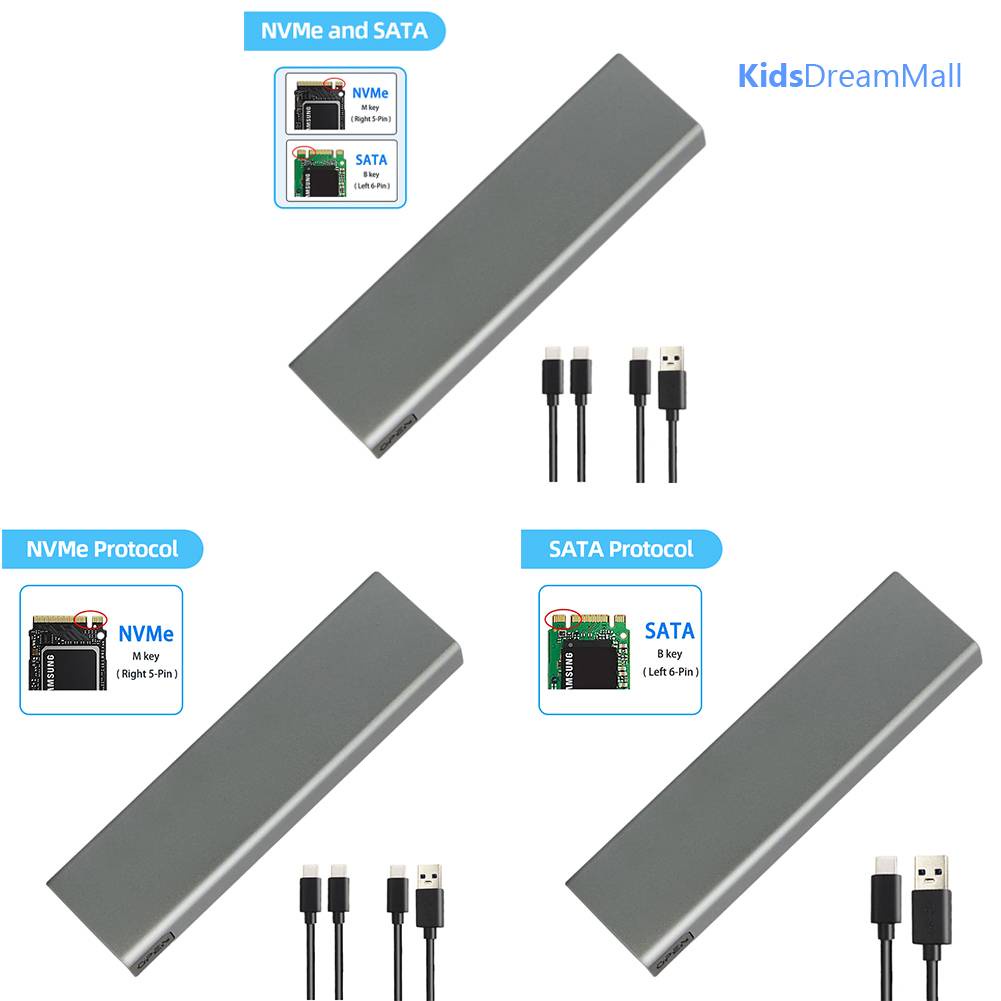 Ổ Cứng Giao Thức Kép M.2 NVME SATA 5 / 10Gbps Cho 2230 / 2242 / 2260 / 2280 SSD