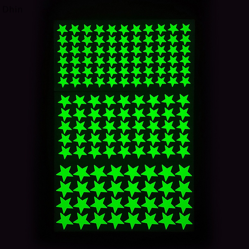 Bộ 8-126 Miếng Dán Tường Trang Trí Hình Ngôi Sao Dạ Quang DIY