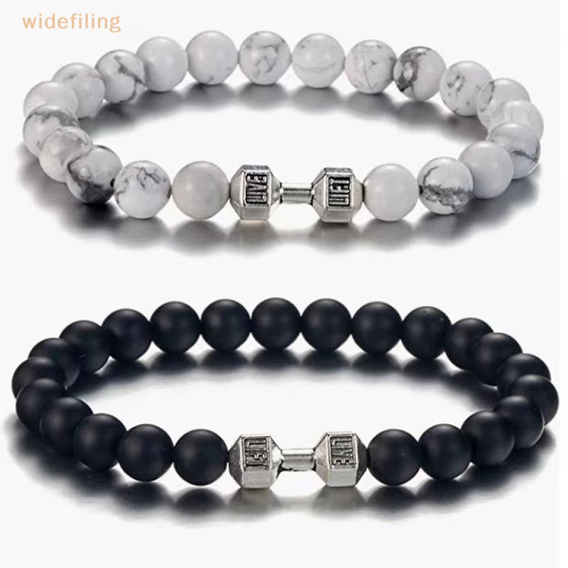 Vòng Đeo Tay Chuỗi Hạt Mặt Hình Quả Tạ Thời Trang Dành Cho Nam Và Nữ