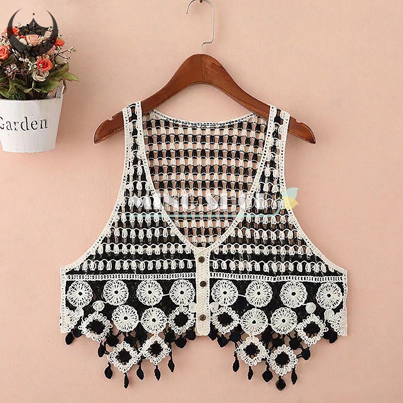 Áo Dệt Kim Sát Nách Cổ Chữ V Màu Sắc Thời Trang Mùa Hè Vintage Cho Nữ