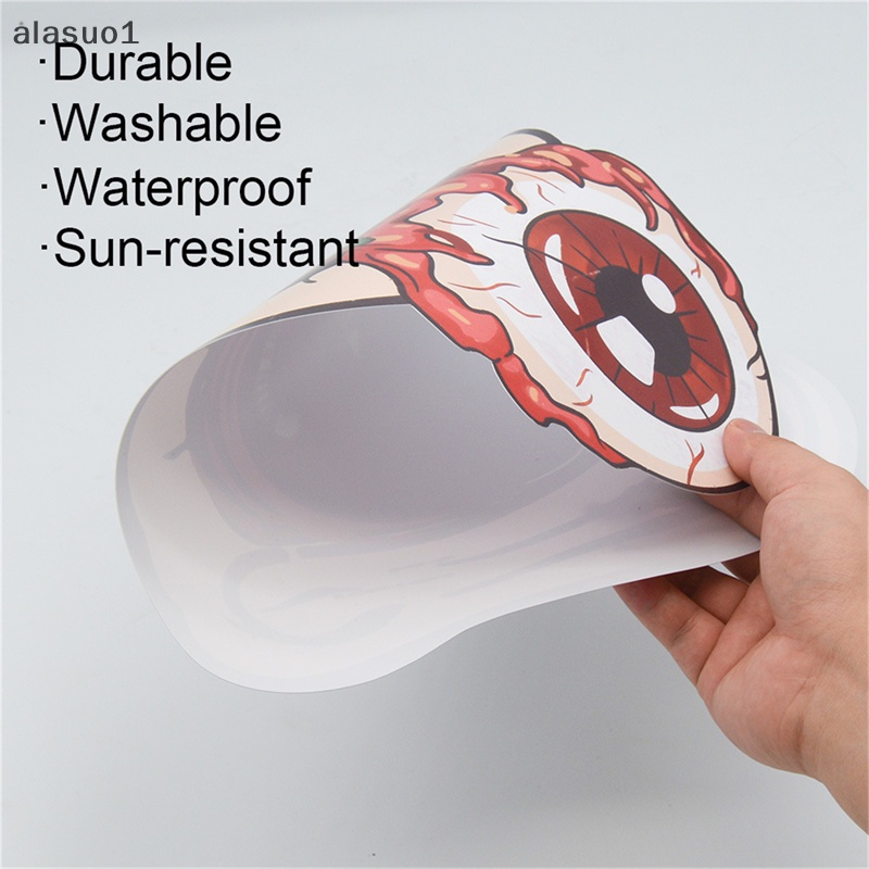 [Alasuo] Nhãn Dán Trang Trí Cửa Xe Hơi / Garage Hình Mắt Máu To Bằng PVC Phong Cách Halloween [VN]