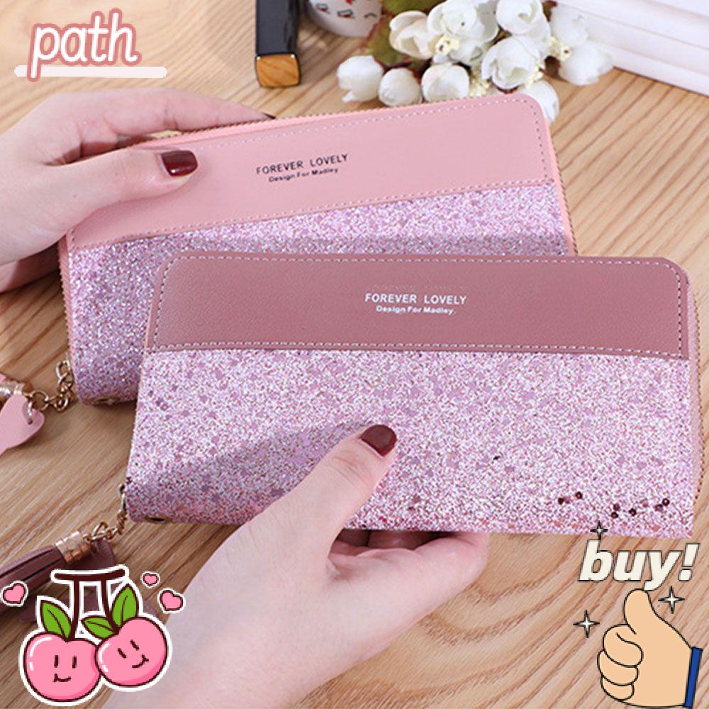 PATH Ví Cầm Tay Dáng Dài Đính Kim Tuyến Lấp Lánh Thời Trang Cho Nữ