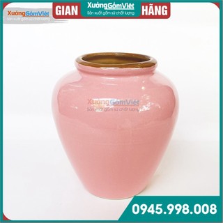 Lu uống bia kiểu mới - sáng tạo mới của gốm Bát Tràng-hàng vuốt tay dung tích 400ml - MÀU HỒNG PHẤN - XƯỞNG GỐM VIỆT
