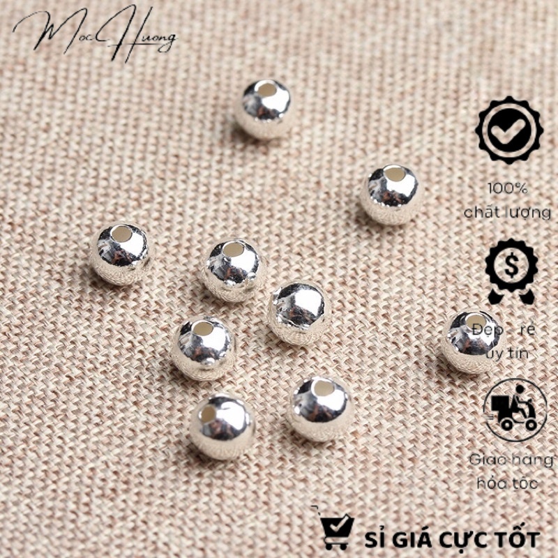 100 hạt bi bạc 4mm - MH732