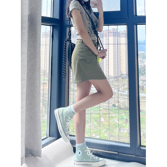 Giày vải nam và nữ 1970s Cỏ xanh mùa thu mới giày cao gót giải trí