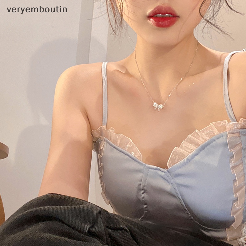 Vòng cổ Mặt Hình Nơ Màu Sắc Ngọt Ngào Phong Cách Hàn Quốc Cho Nữ