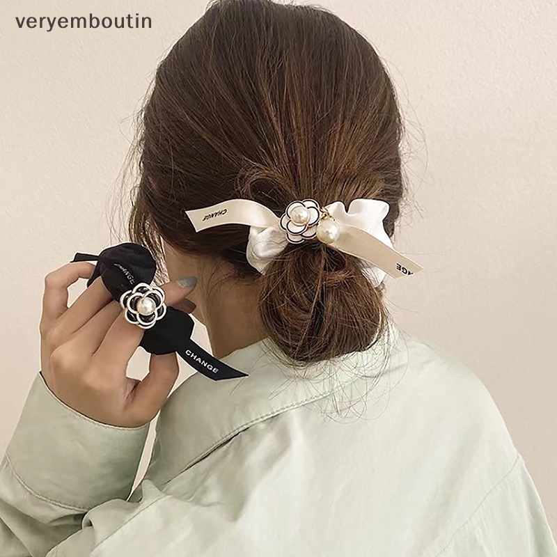 In Camellia Dây Thun Buộc Tóc Ruy Băng Bản Lớn Thời Trang Mùa Hè Cho Nữ n