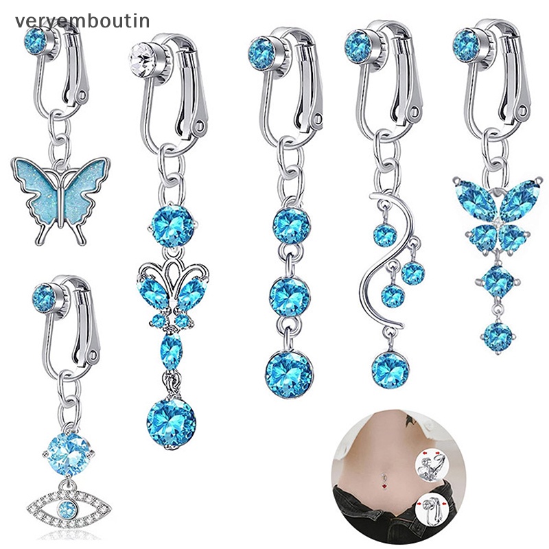 Khuyên Rốn Mặt Hình Bướm Đính Đá Zircon Thời Trang Cho Nữ