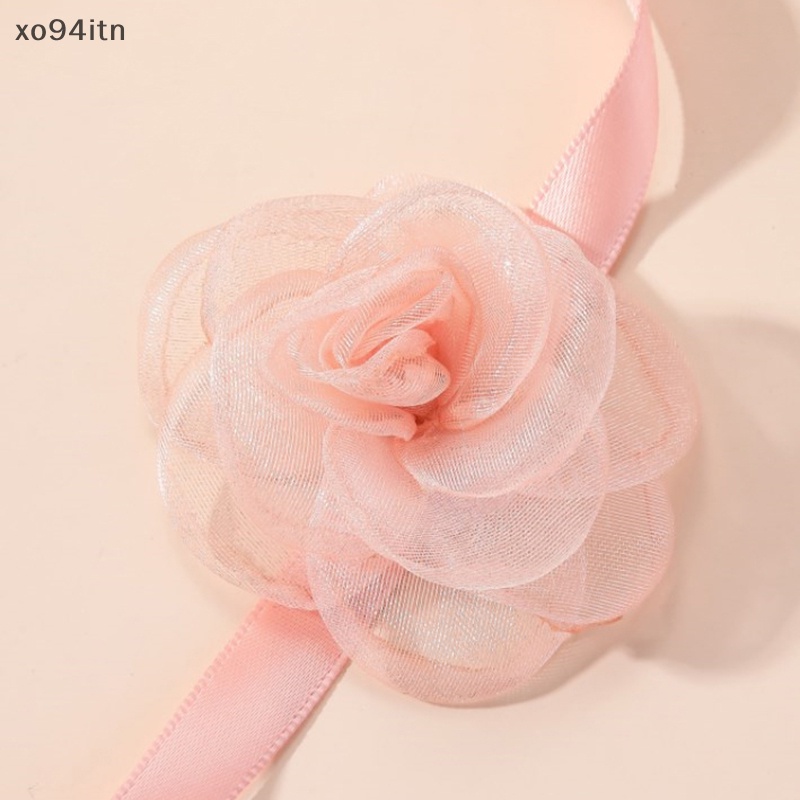 Vòng Cổ Choker Hình Hoa Trà Và Nơ Phong Cách Vintage Cho Nữ